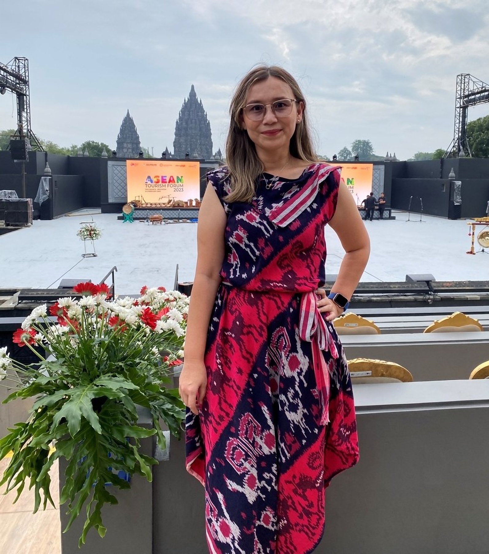 Rika Agusmelda at the ASEAN Tourism Forum 2023 venue at Prambanan