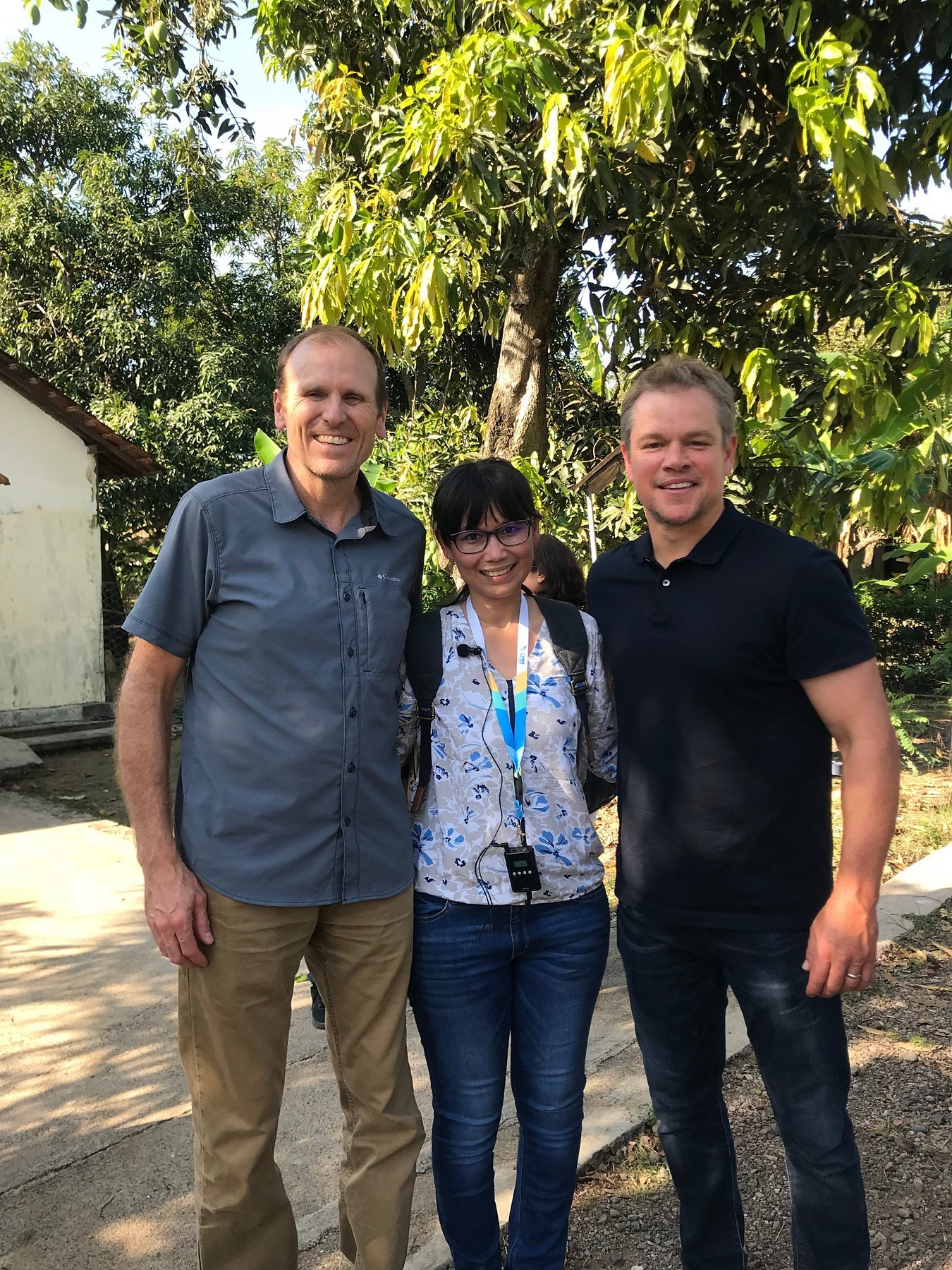 Rika Agusmelda with Matt Damon during a Water.org field visit in Indonesia